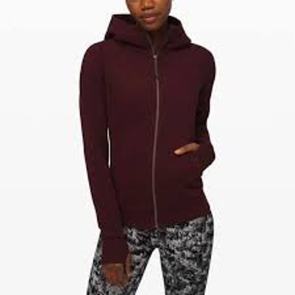 LULULEMON Zip Front Hoodie in Plum Color Sweatshirt Jacket Top Size 6 ATHLEISURE - Picture 5 of 7